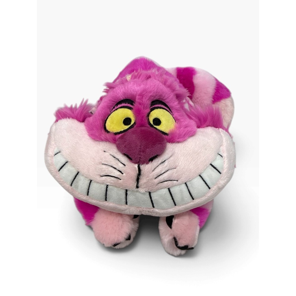 Disney Store Cheshire Cat Plush Alice in Wonderland Pink Striped Large 18 Inch